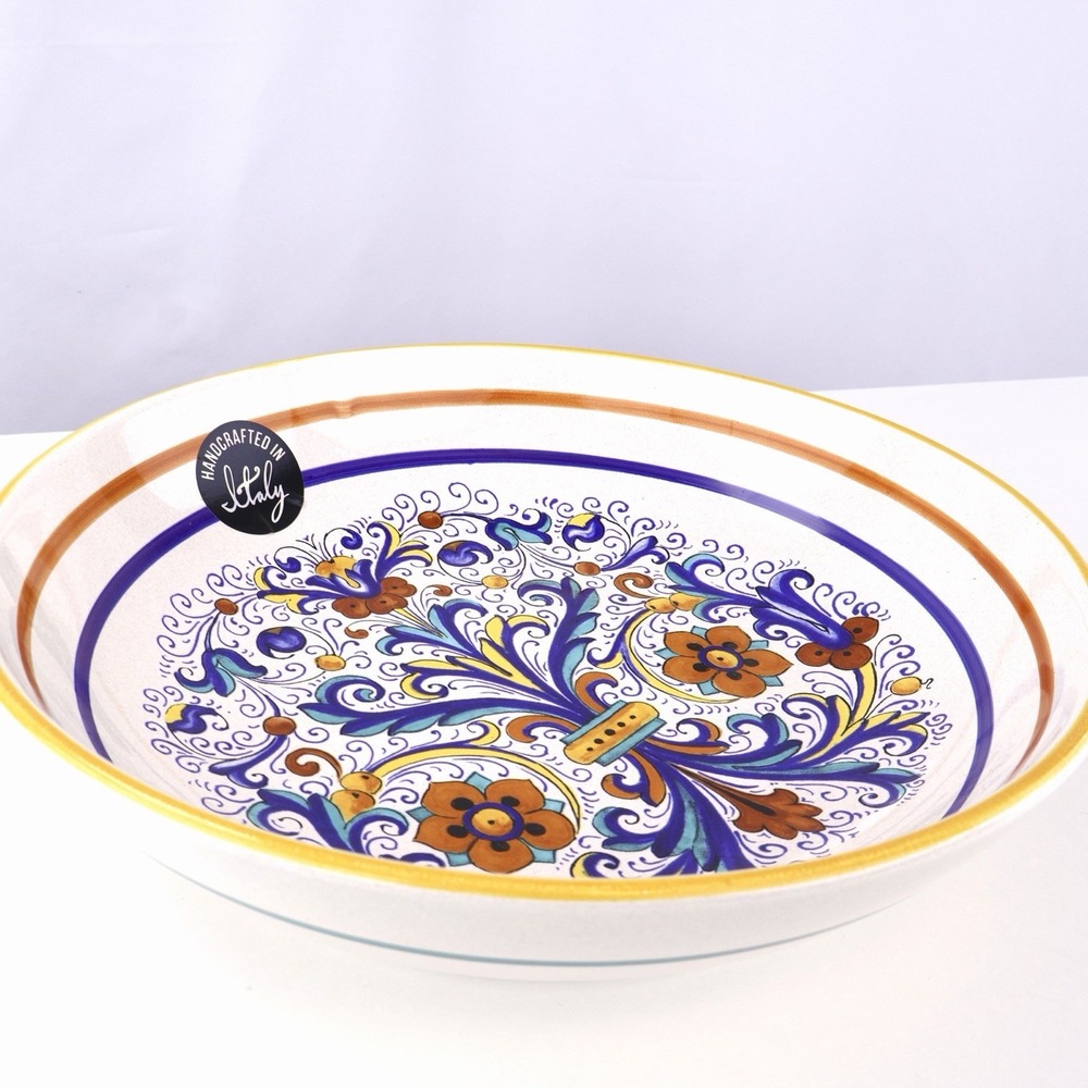 Deruta Ricco Italian Pottery Serving Bowl 13" Hand Painted Ceramica Nova Italy - Picture 2 of 8